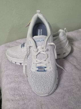 Skechers GO RUN White Knit Athletic Sneakers
